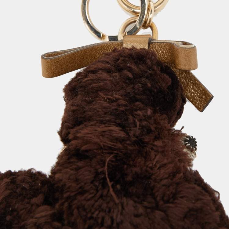 Pre Owned Gucci Brown/Beige GG Supreme Lulu French Poodle Bag Charm 