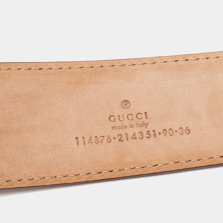 Pre Owned Gucci Brown Guccissima Leather Interlocking GG Buckle Belt 90CM