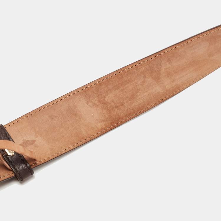 Pre Owned Gucci Brown Guccissima Leather Interlocking GG Buckle Belt 90CM