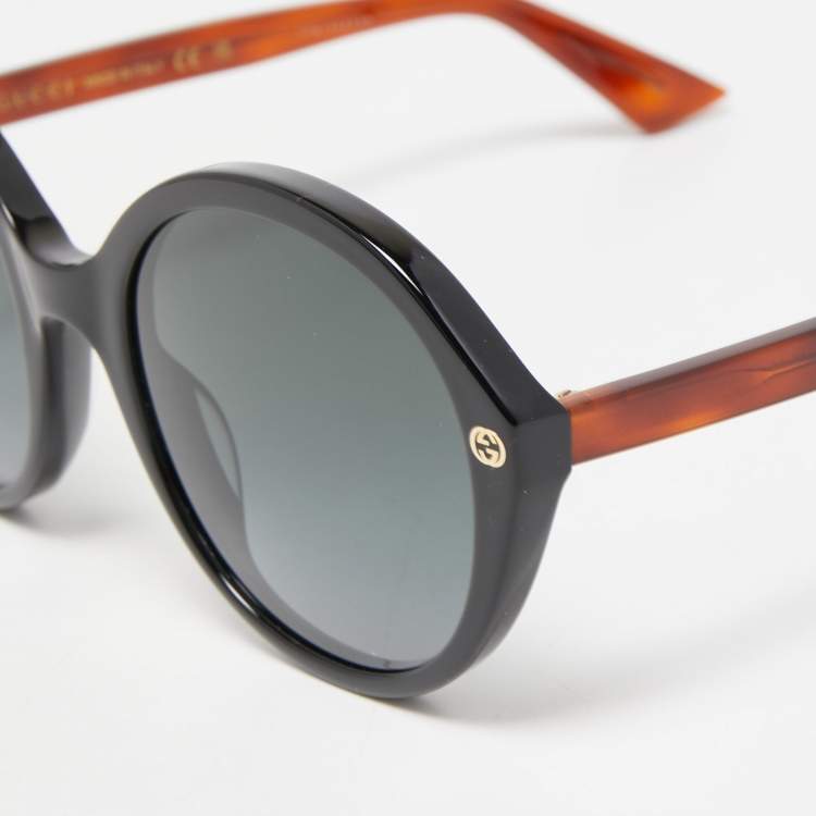 Pre Owned Gucci Black/Brown Interlocking G Gradient Sunglasses