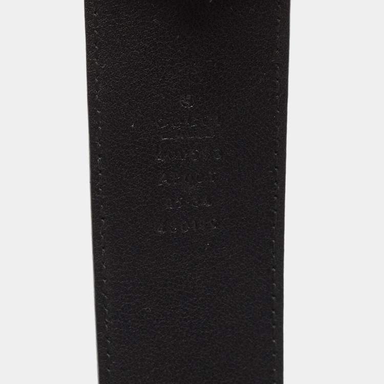 Pre Owned Gucci Black Leather GG Marmont Belt 85CM