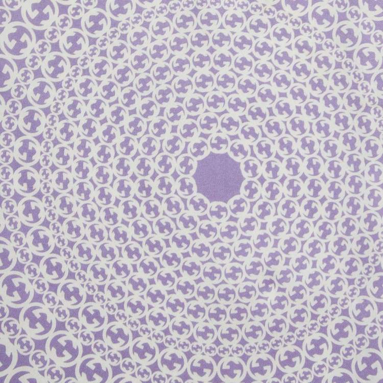 Pre Owned Gucci Purple GG Print Silk Scarf