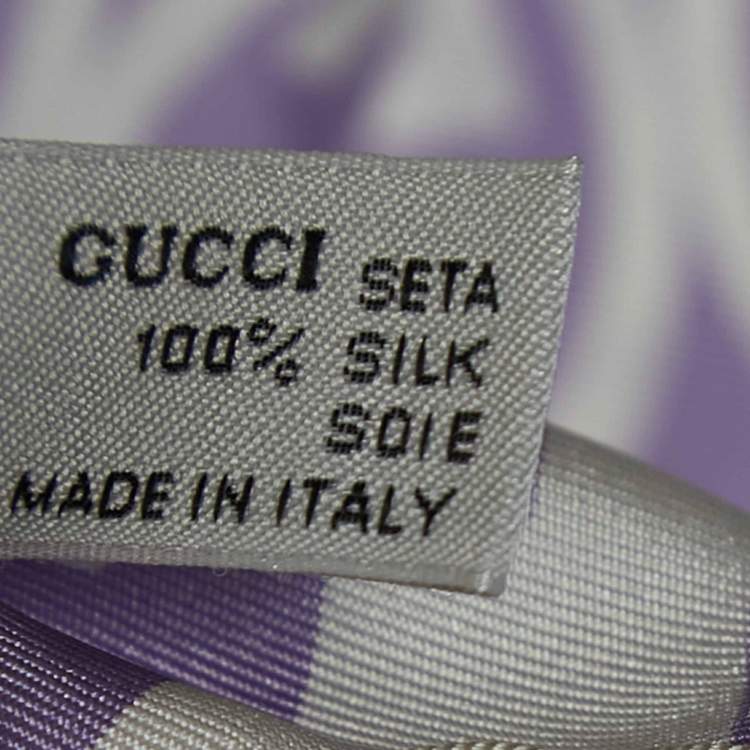 Pre Owned Gucci Purple GG Print Silk Scarf