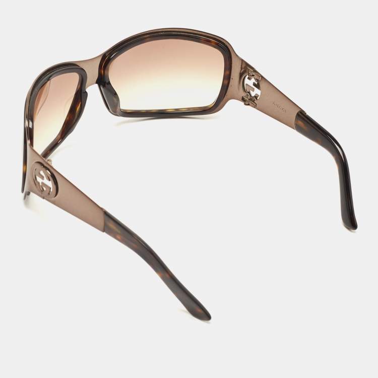 Pre Owned Gucci Bronze Interlocking G Gradient Sunglasses