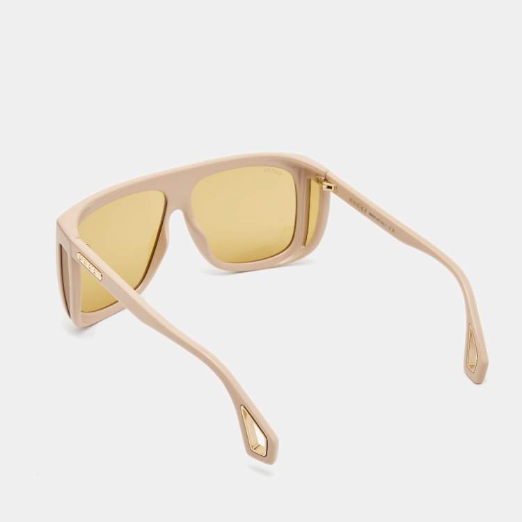 Pre Owned Gucci Beige GG0467S Rectangular Sunglasses
