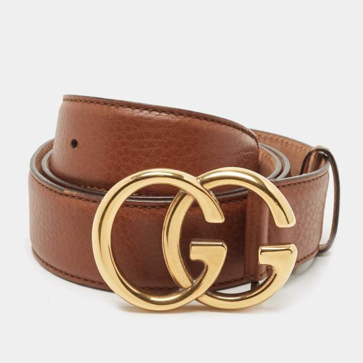 Gucci: Brown Leather Double G Belt