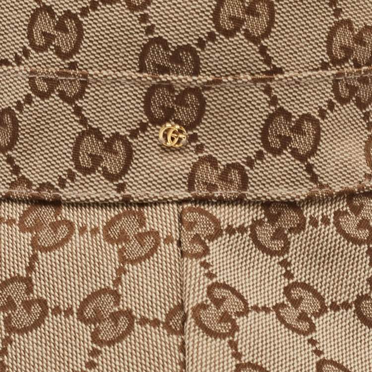Pre Owned Gucci Brown GG Canvas Jacquard Wide Brim Bucket Hat S