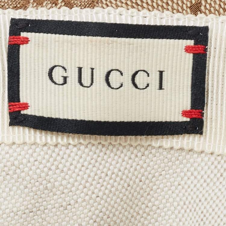 Pre Owned Gucci Brown GG Canvas Jacquard Wide Brim Bucket Hat S