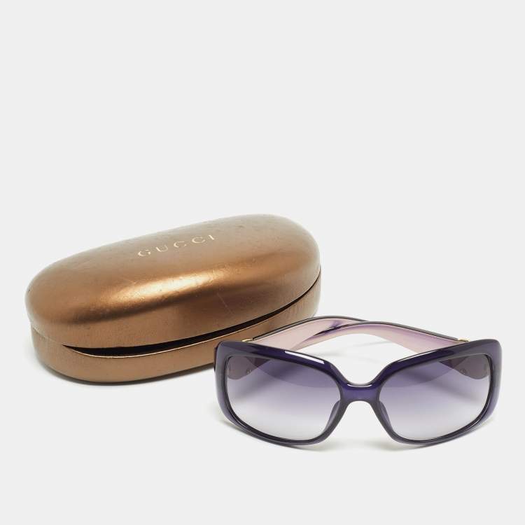Pre Owned Gucci Purple Acetate GG3164/S Oversize Sunglasses