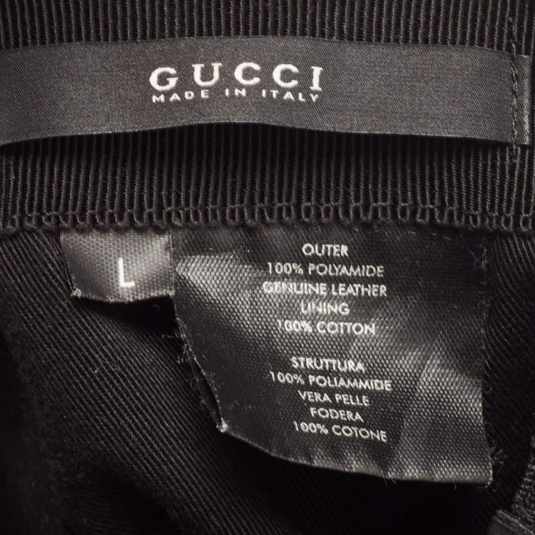 Pre Owned Gucci Black Canvas Baseball Cap L
