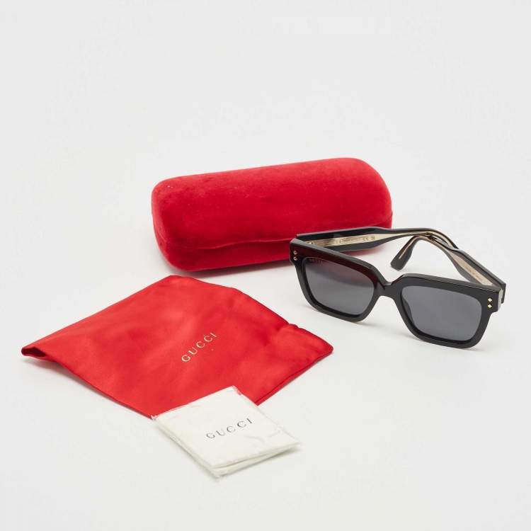 Pre Owned Gucci Black GG1084S Square Sunglasses