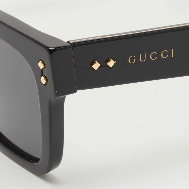 Pre Owned Gucci Black GG1084S Square Sunglasses