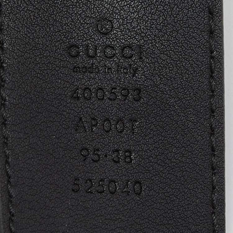 Pre Owned Gucci Black Leather GG Marmont Buckle Belt 95CM