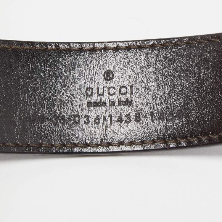 Pre Owned Gucci Black Leather G Buckle Reversible Belt 90CM