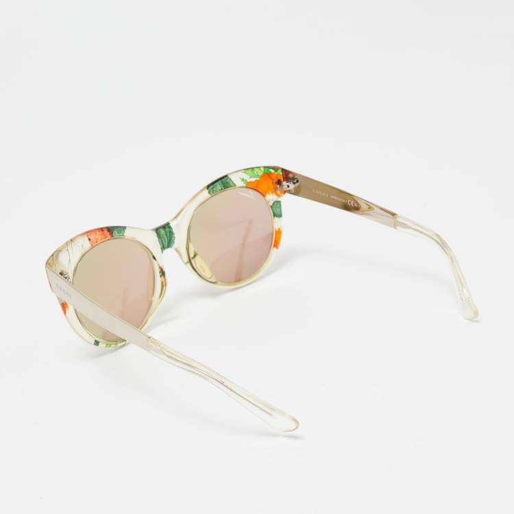 Pre Owned Gucci Multicolor Printed GG 3740/S Cat Eye Sunglasses