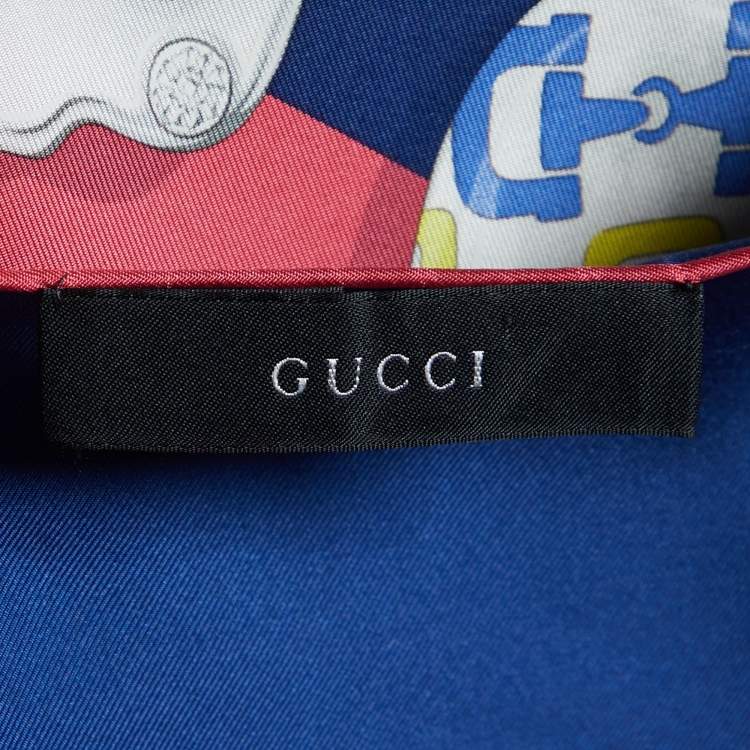 Pre Owned Gucci Multicolor Printed Silk Square Scarf