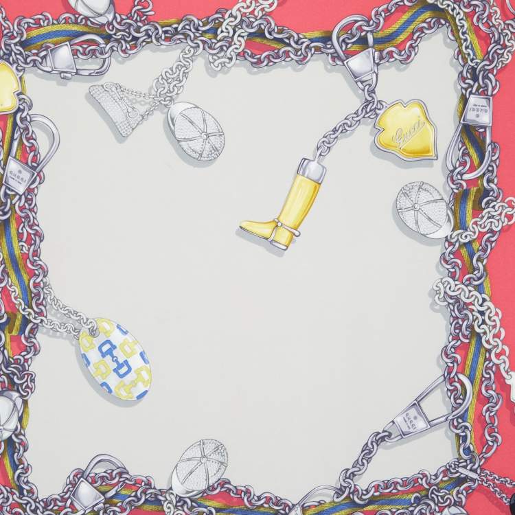 Pre Owned Gucci Multicolor Printed Silk Square Scarf