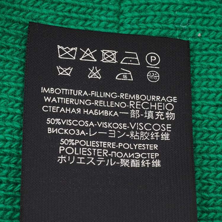Pre Owned Gucci Green Web Stripe Wool Knit Interlocking Logo Head Band M