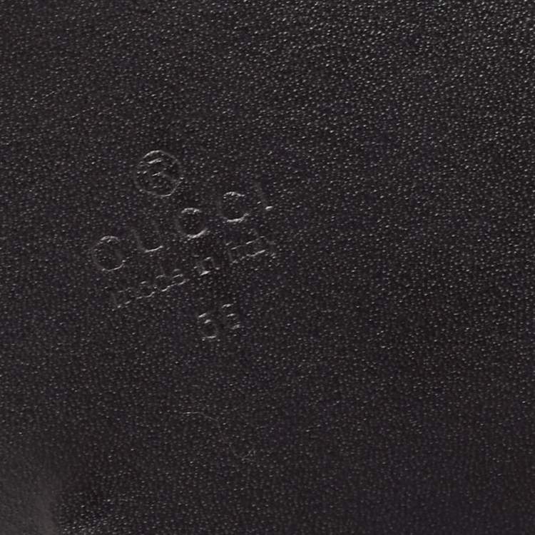 Pre Owned Gucci Black Leather Wide Waist Belt