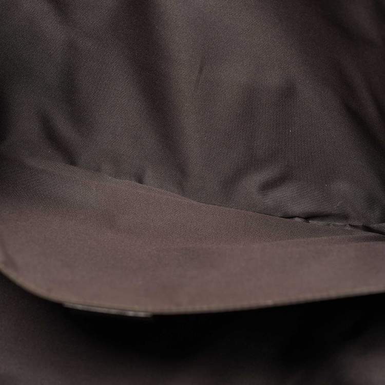 Pre Owned حقيبة لابتوب غوتشي شع ار متشابك كانفاس سوبريم GG بنية/ بيج