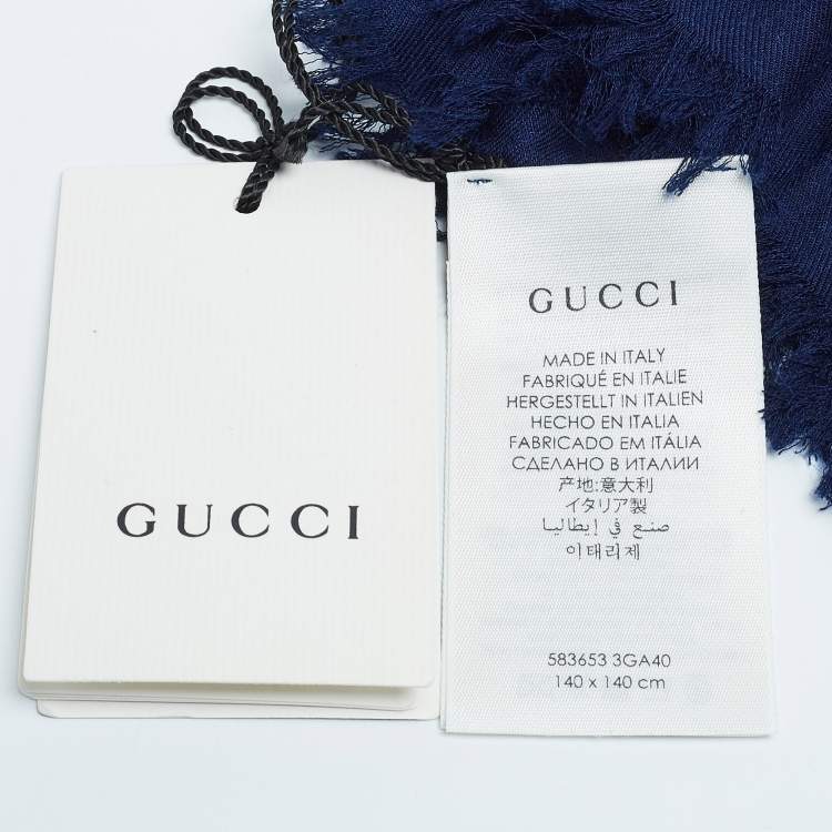 Pre Owned Gucci Red GG Stars Hearts Print Modal Blend Shawl 