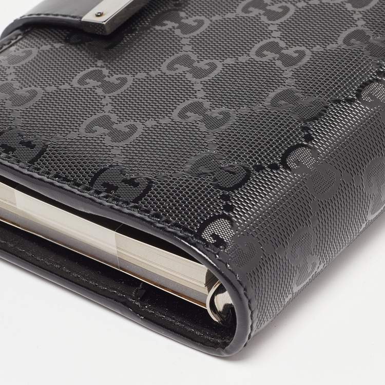Pre Owned Gucci Black GG Imprime Coated Canvas Agenda Planner 