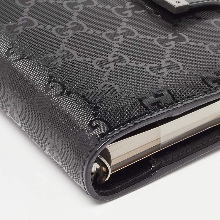 Pre Owned Gucci Black GG Imprime Coated Canvas Agenda Planner 