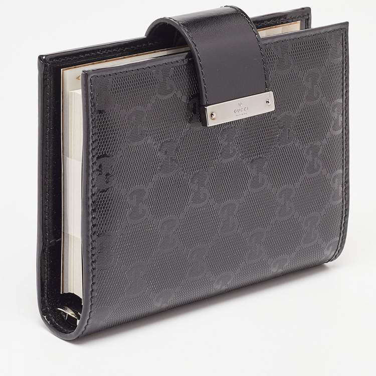 Pre Owned Gucci Black GG Imprime Coated Canvas Agenda Planner 