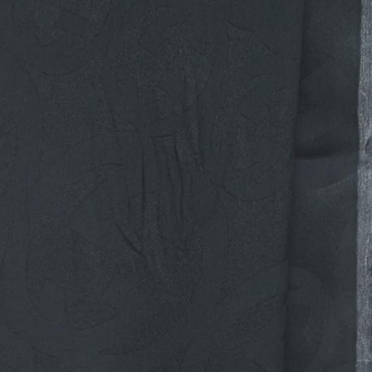 Pre Owned Gucci Black Interlocking G Patterned Silk Scarf