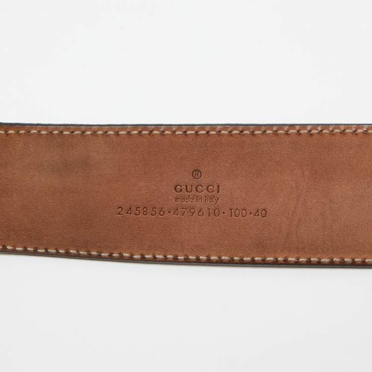 Pre Owned Gucci Black GG Imprime Canvas Lovely Heart Buckle Belt 100 CM