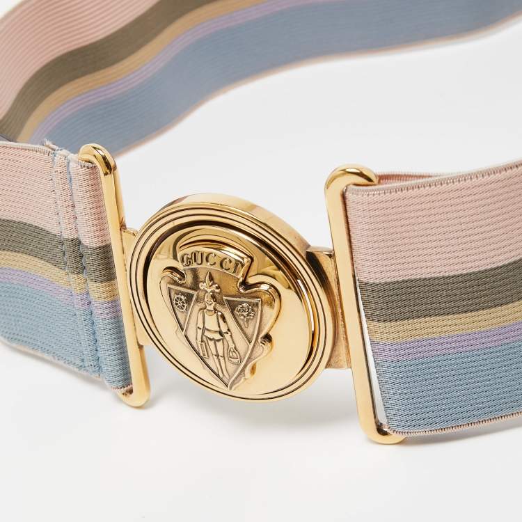 Pre Owned Gucci Multicolor Elastic Web Hysteria Adjustable Belt 70CM