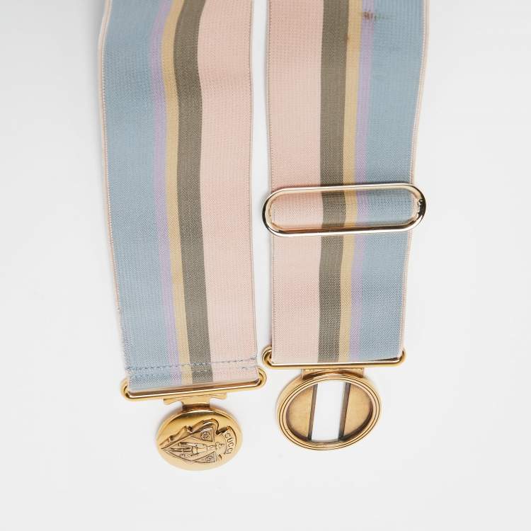 Pre Owned Gucci Multicolor Elastic Web Hysteria Adjustable Belt 70CM