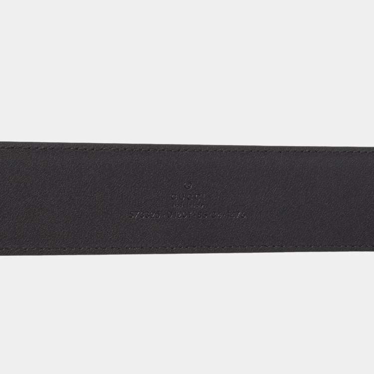 Pre Owned Gucci Black Leather Buckle Belt 85 CM