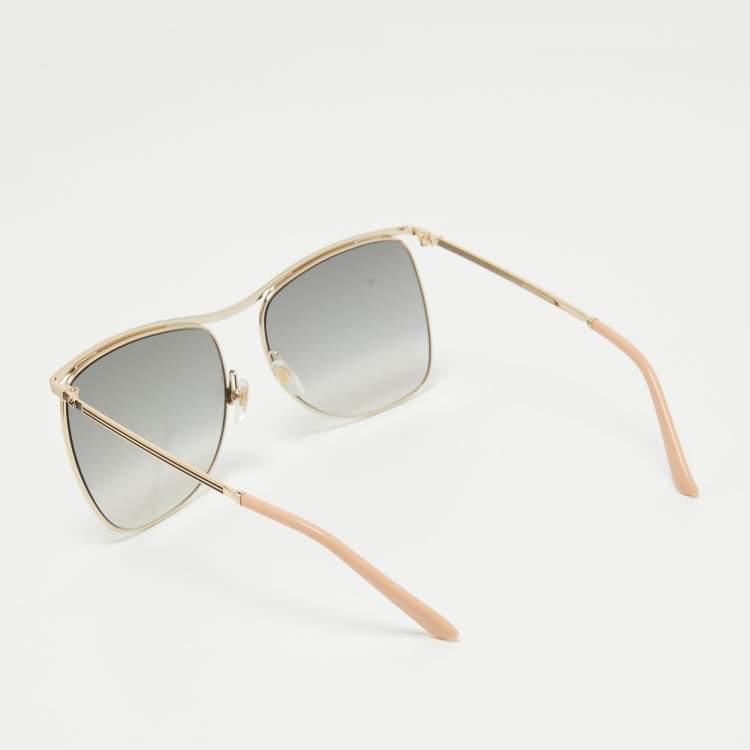 Pre Owned Gucci Gold GG0820S Gradient Square Sunglasses