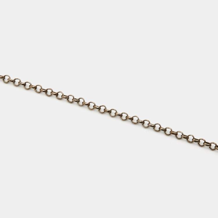 Pre Owned Gucci Interlocking GG Sterling Silver Pendant Necklace