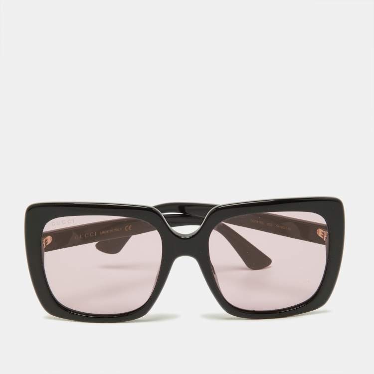 Gucci Black/Pink GG0418S Crystal Logo Oversized Sunglasses Gucci | The ...