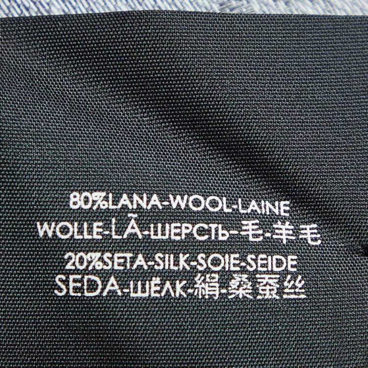 Pre Owned Gucci Grey Striped GG Jacquard Wool & Silk Shawl