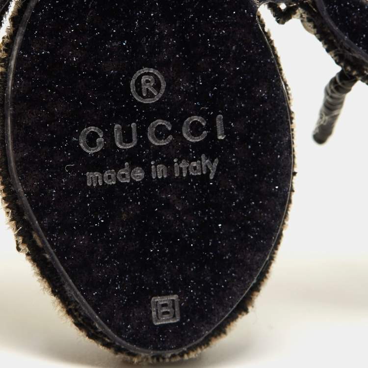 Pre Owned Gucci Bee Crystal Resin Two Tone Brooch