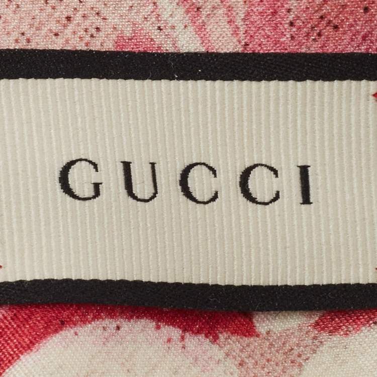 Pre Owned Gucci Green Blooms Print Silk Headband