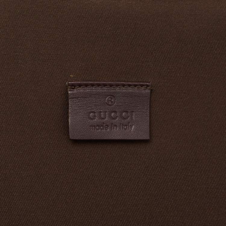 Pre Owned Gucci Dark Brown/Beige GG Supreme Canvas Laptop Case