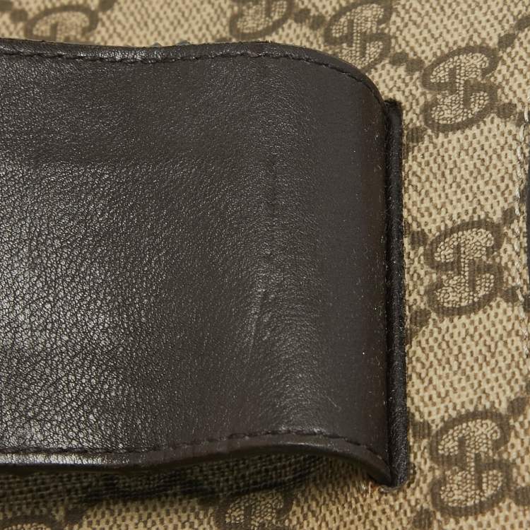 Pre Owned Gucci Beige/Brown GG Supreme Canvas and Leather iPad Case