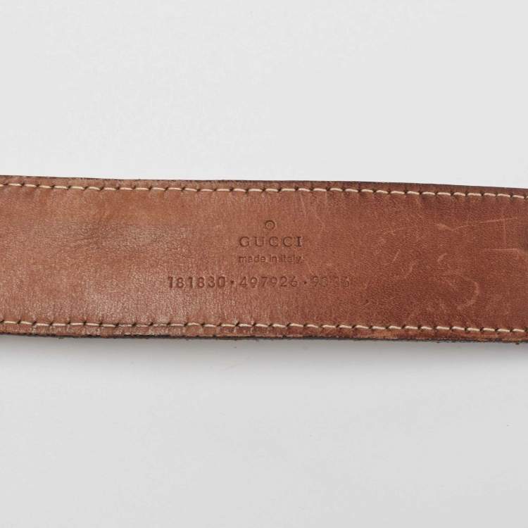 مملوكة مسبقًا Gucci Beige GG Supreme Canvas and Leather Logo Belt 90CM