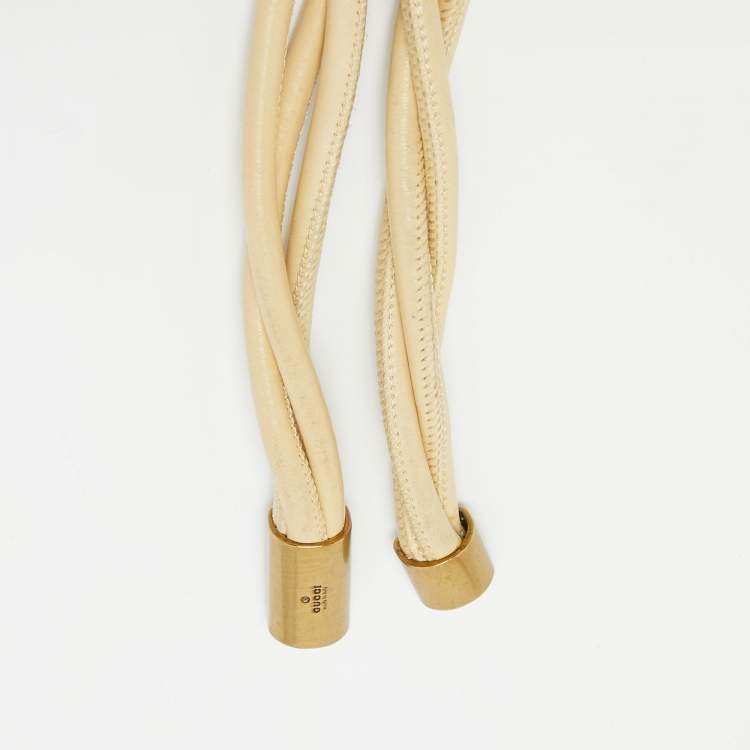 Pre Owned Gucci Cream Leather Twisted Waist Belt
