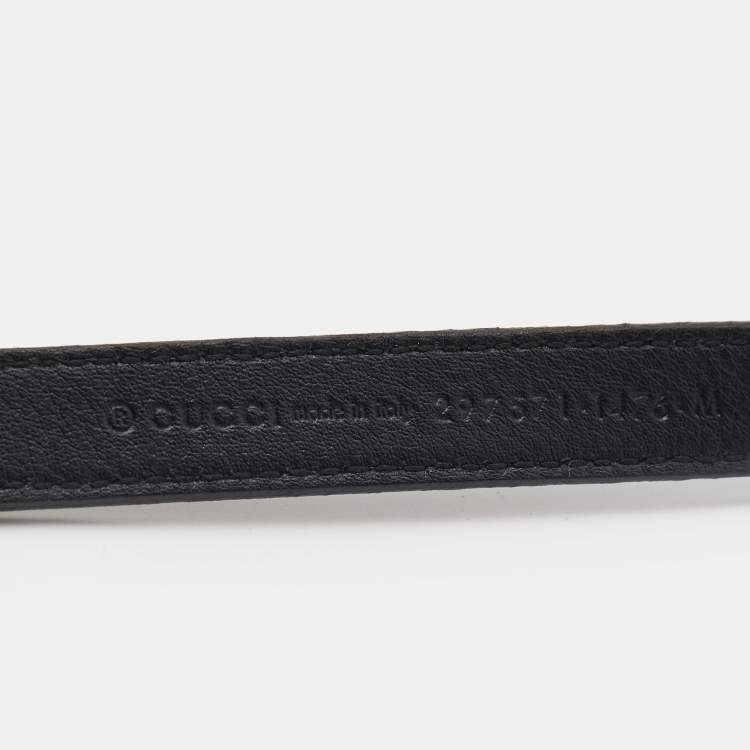 Pre Owned Gucci Black Patent Leather Horsebit Slim Belt M