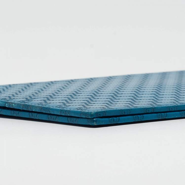 Pre Owned Gucci Blue Microguccissima Leather Notebook Agenda Cover
