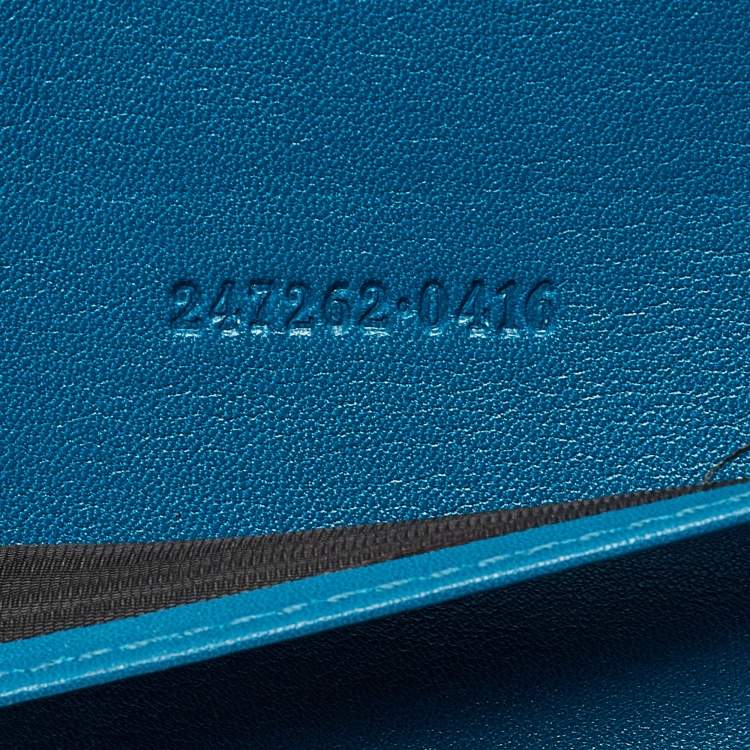 Pre Owned Gucci Blue Microguccissima Leather Notebook Agenda Cover