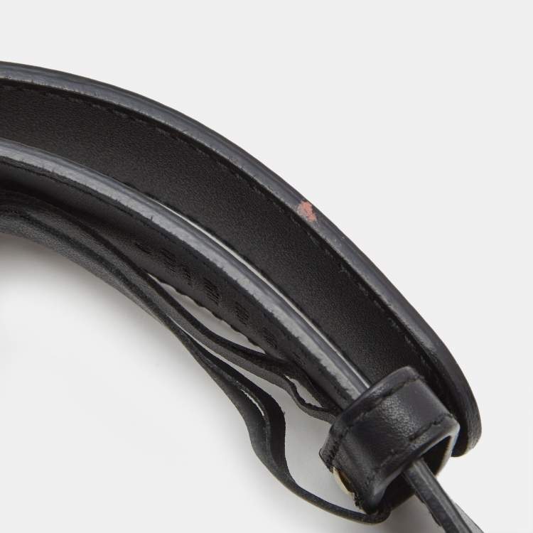 Pre Owned Gucci Black Leather GG Marmont Buckle Belt 95CM