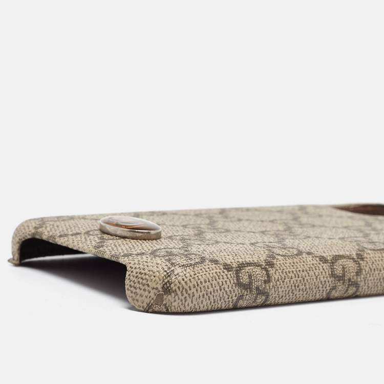 Pre Owned Gucci Beige GG Supreme Canvas Ophidia iPhone 11 Pro Max Case