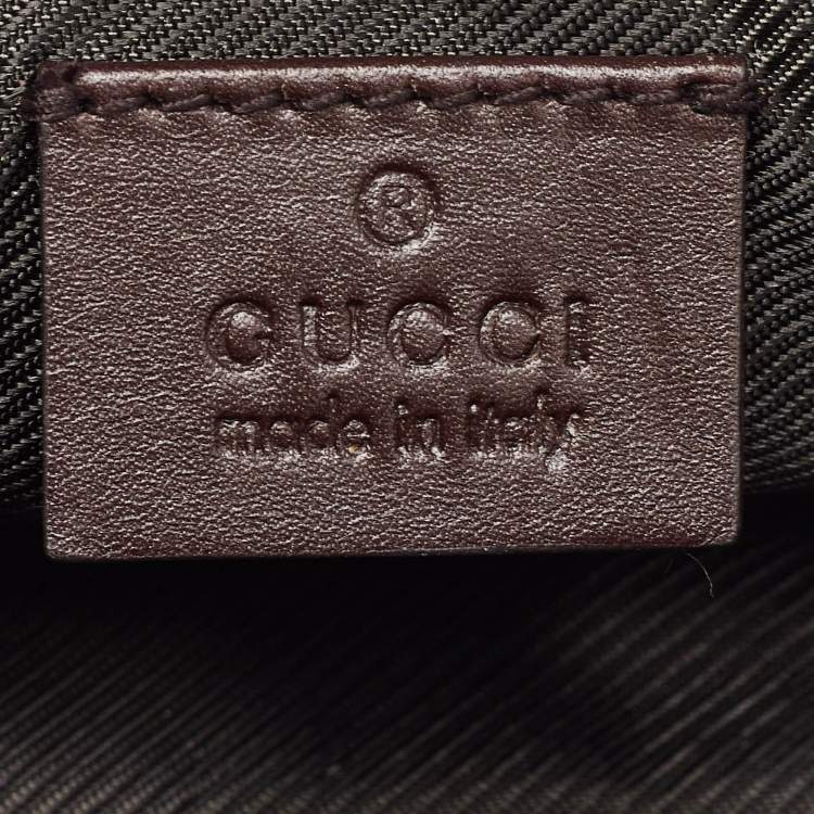 Pre Owned Gucci Dark Brown Guccissima Leather Cosmetic Pouch