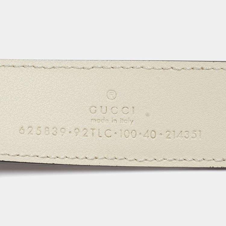 Pre Owned Gucci Beige GG Supreme Canvas GG Marmont Buckle Belt 100 CM